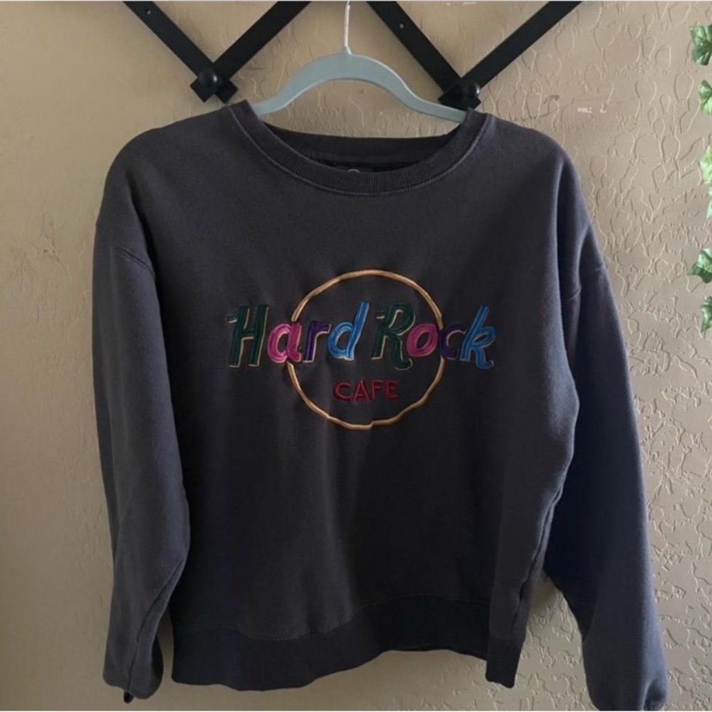 Hard Rock Cafe Gray Cotton Sweatshirt